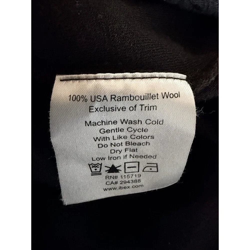 Ibex Women's Full Zip Hoodie Sweater Small Rambouillet Wool Brown Teal